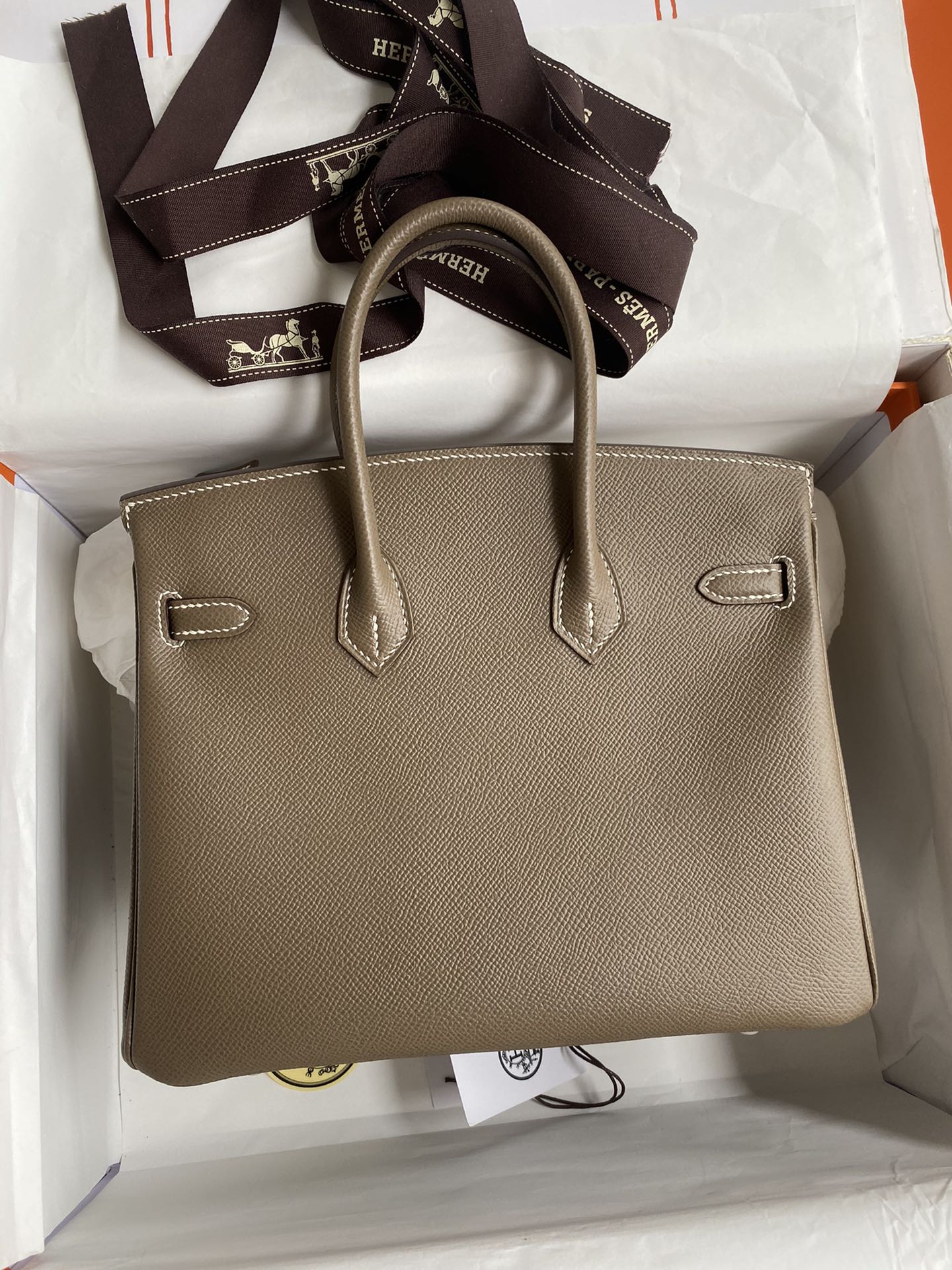 Hermes Birkin 25CM Epsom Leather Handbag Origan